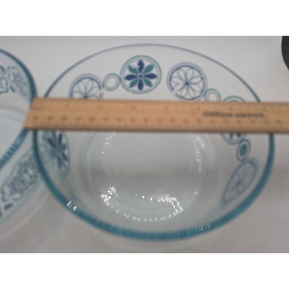 Lot Of 2 7inch Pyrex 1980s Mixing Bowl No Plastic Lids - Picture 5 of 10
